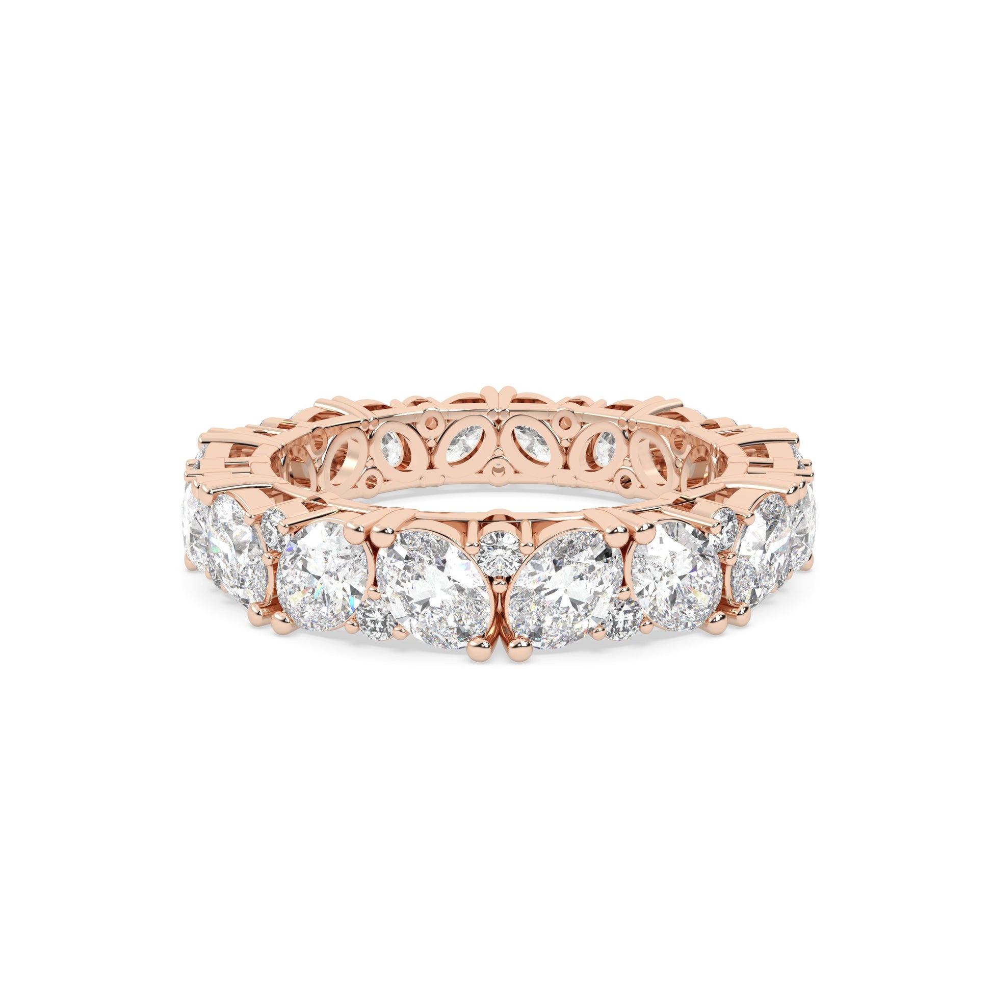 Rose gold ring with lab grown diamonds