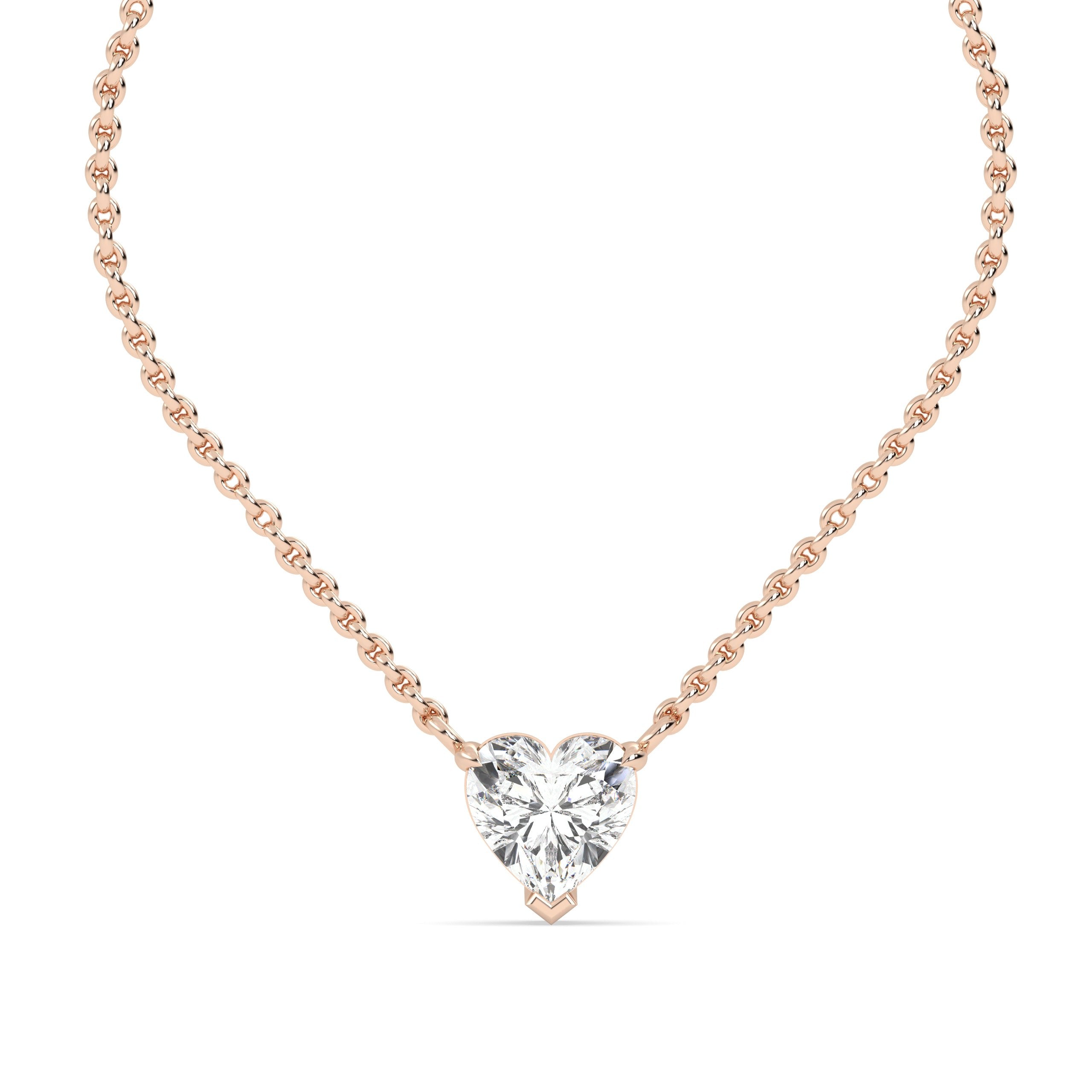 1.75 Ct Heart Solitaire Lab Grown Diamond Necklace