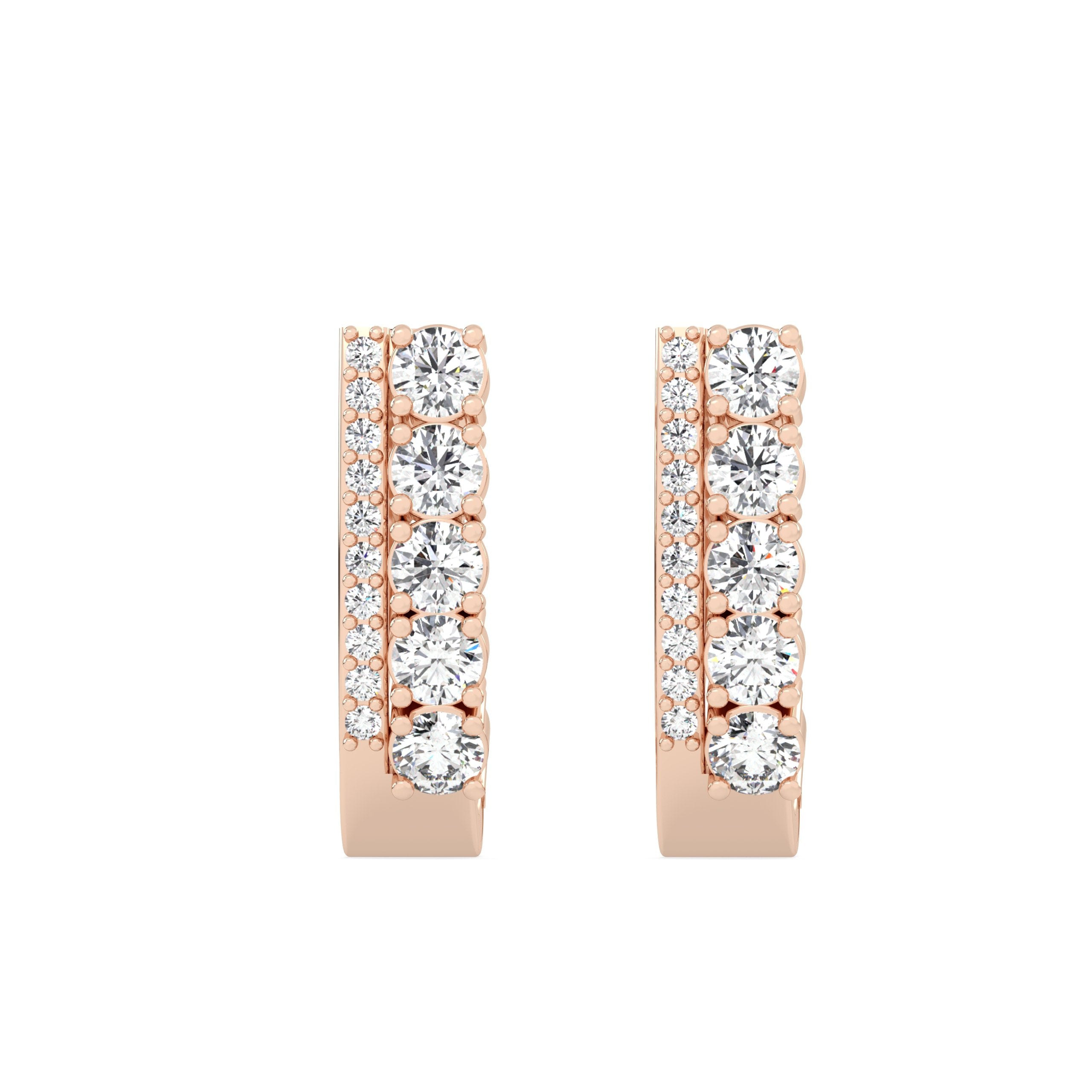 Round Hoop Lab Grown Diamond Earrings – 925 Silver