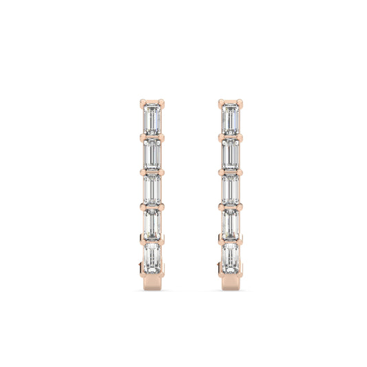 Classic Baguette Diamond Hoops