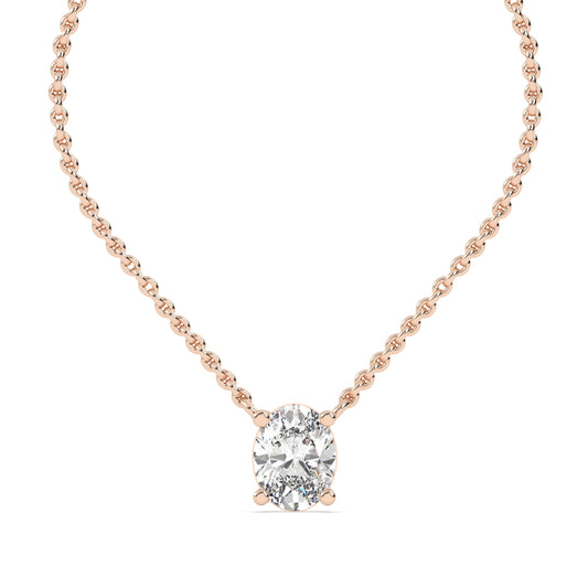 2 Ct Oval Pendant Necklace