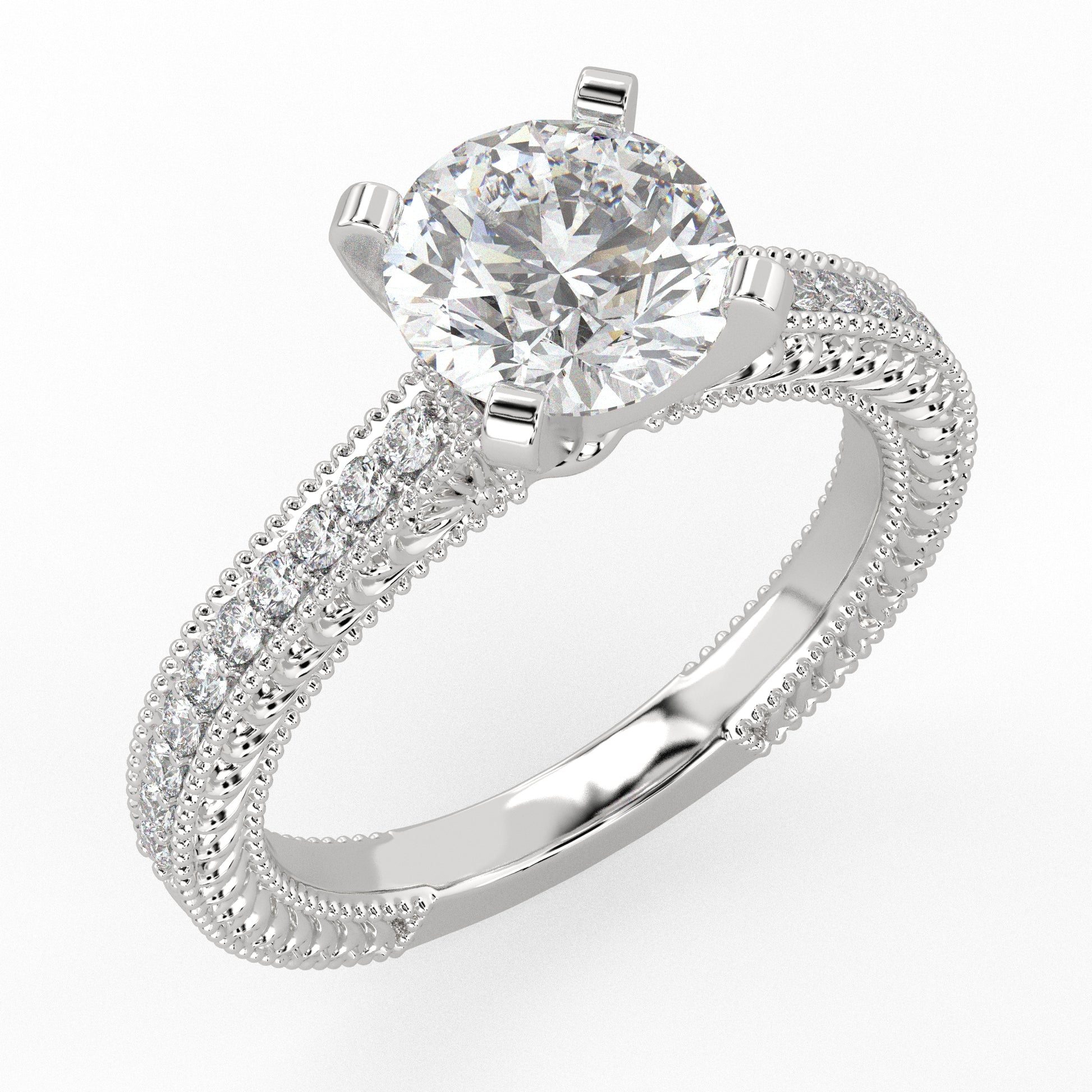 Signature Solitaire Ring White Gold