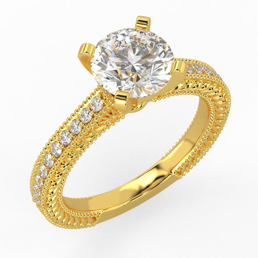 Signature Solitaire Ring Yellow Gold