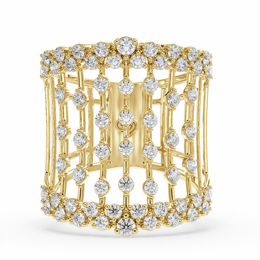 Round Cocktail Lab Grown Diamond Ring – Tara – 925 Silver