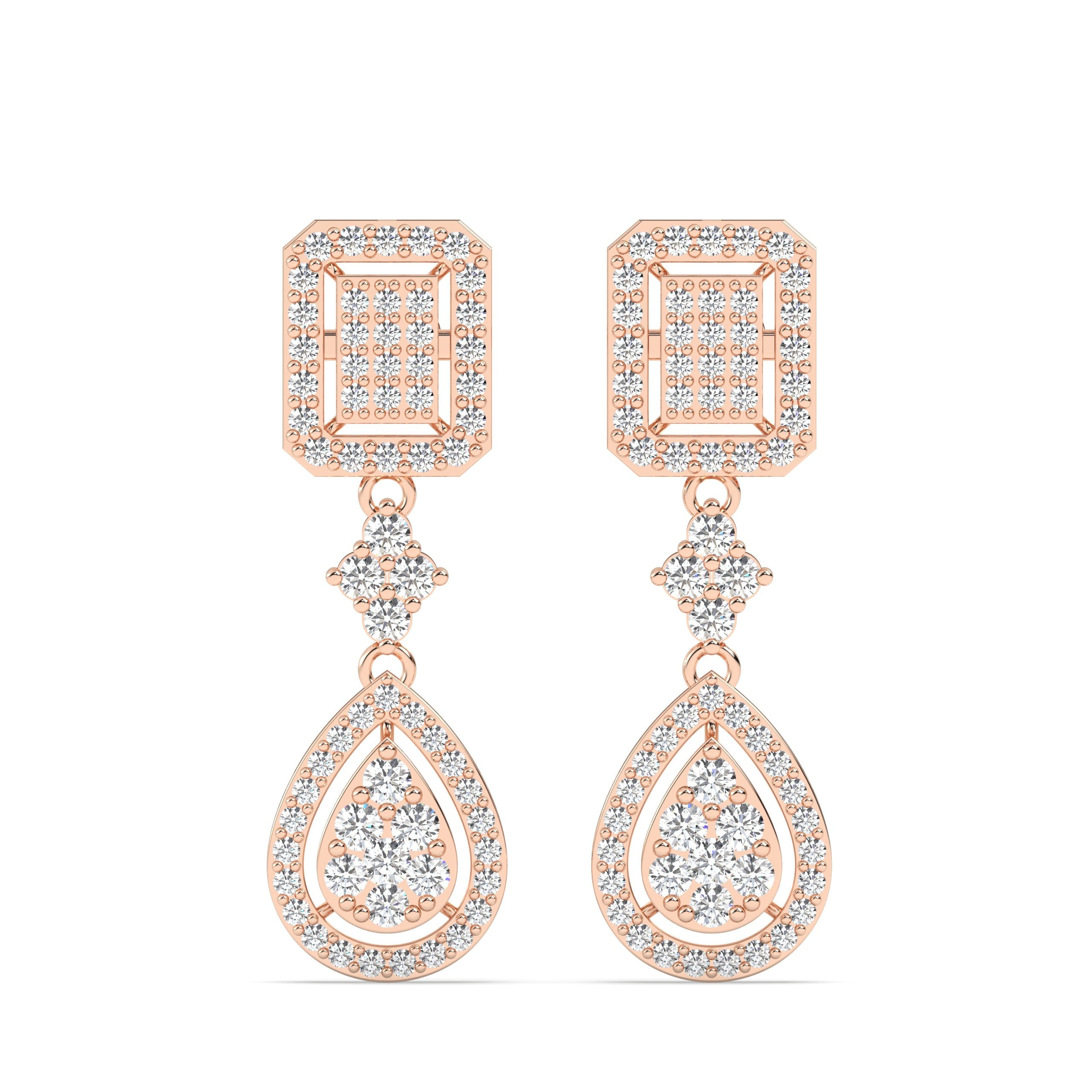 Drop Lab Grown Diamond Earrings – Dew – 925 Silver