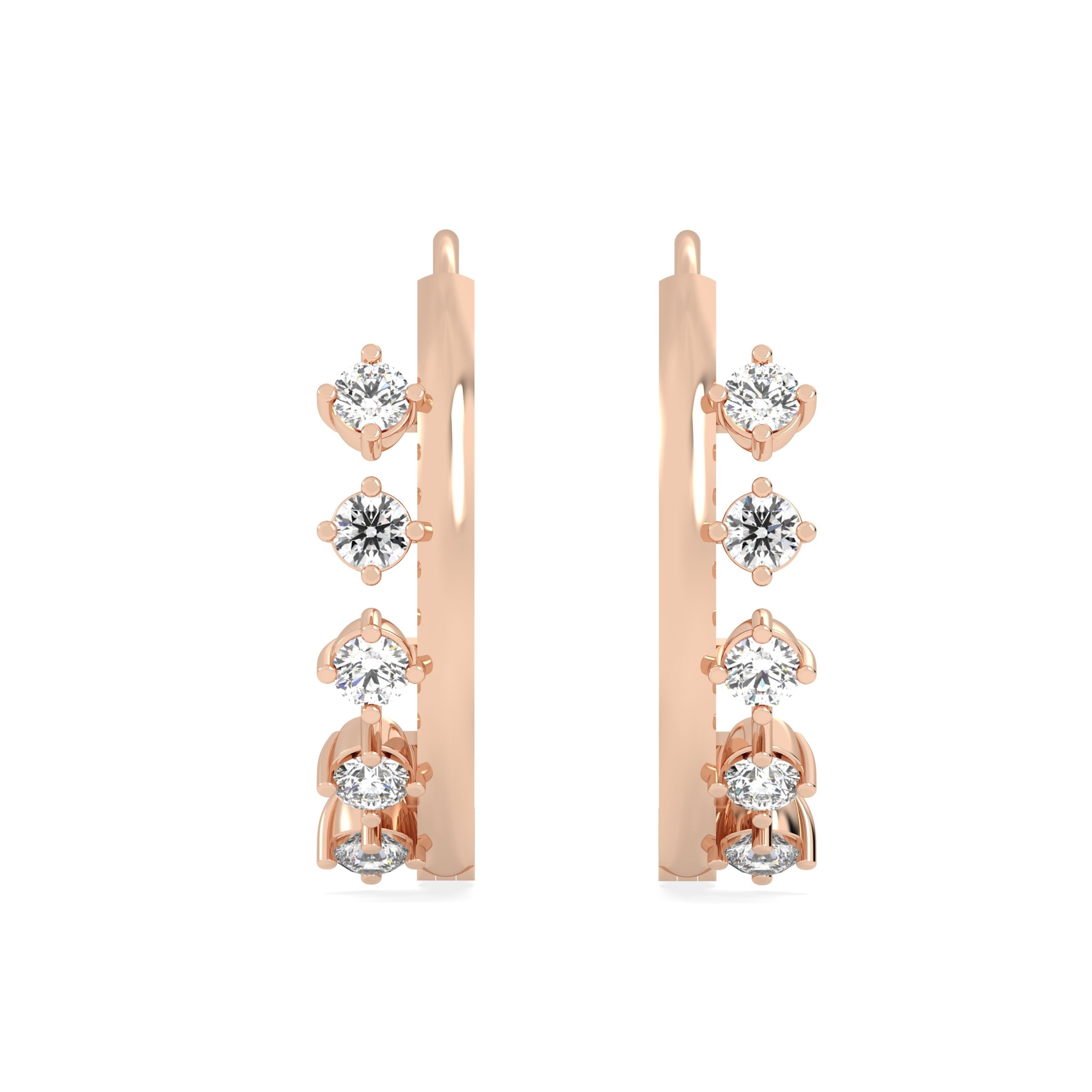 Hoop Lab Grown Diamond Earrings – Coupled Ray Hoop – 925 Silver