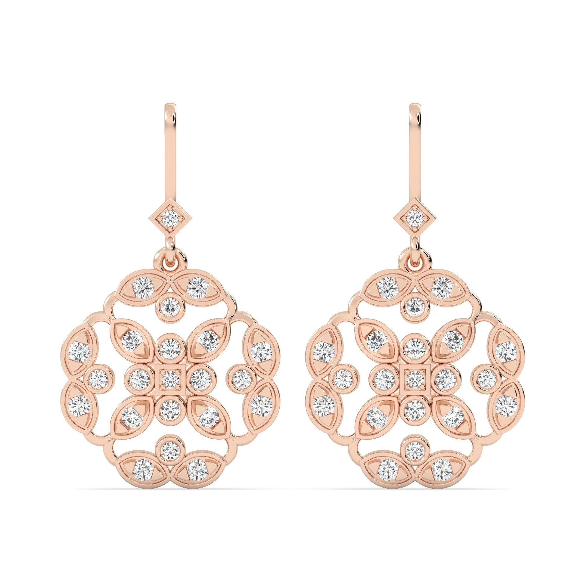 Drop Lab Grown Diamond Earrings – Elemental – 925 Silver