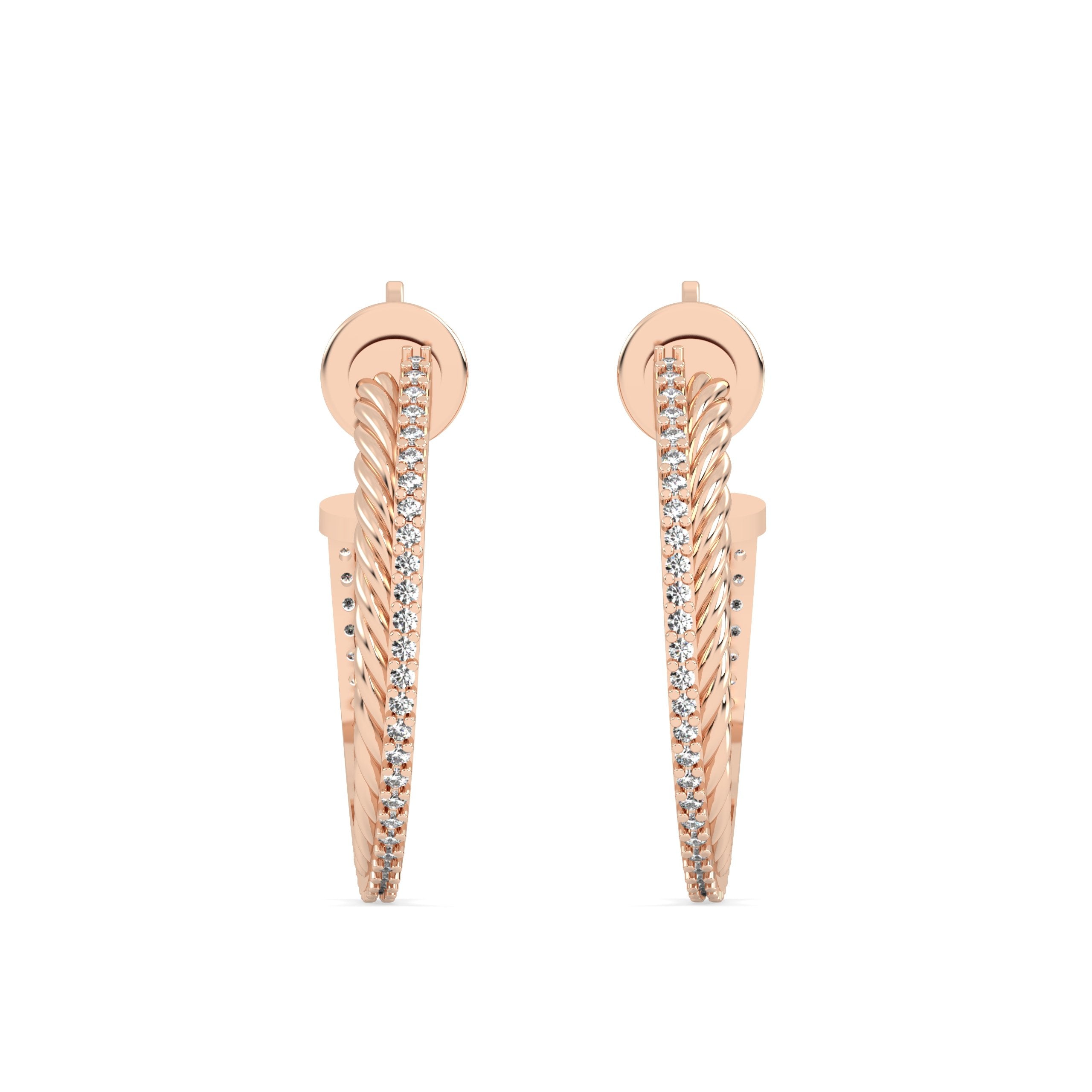 Hoop Lab Grown Diamond Earrings – Mellow Circlet Hoop – 925 Silver