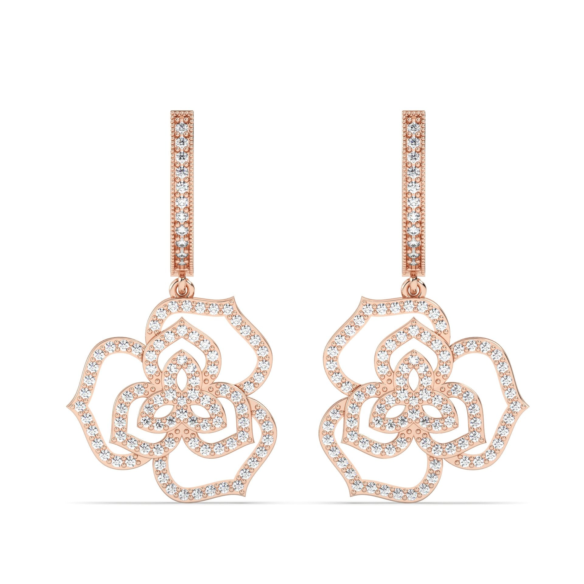 Drop Lab Grown Diamond Earrings – Rosey – 925 Silver