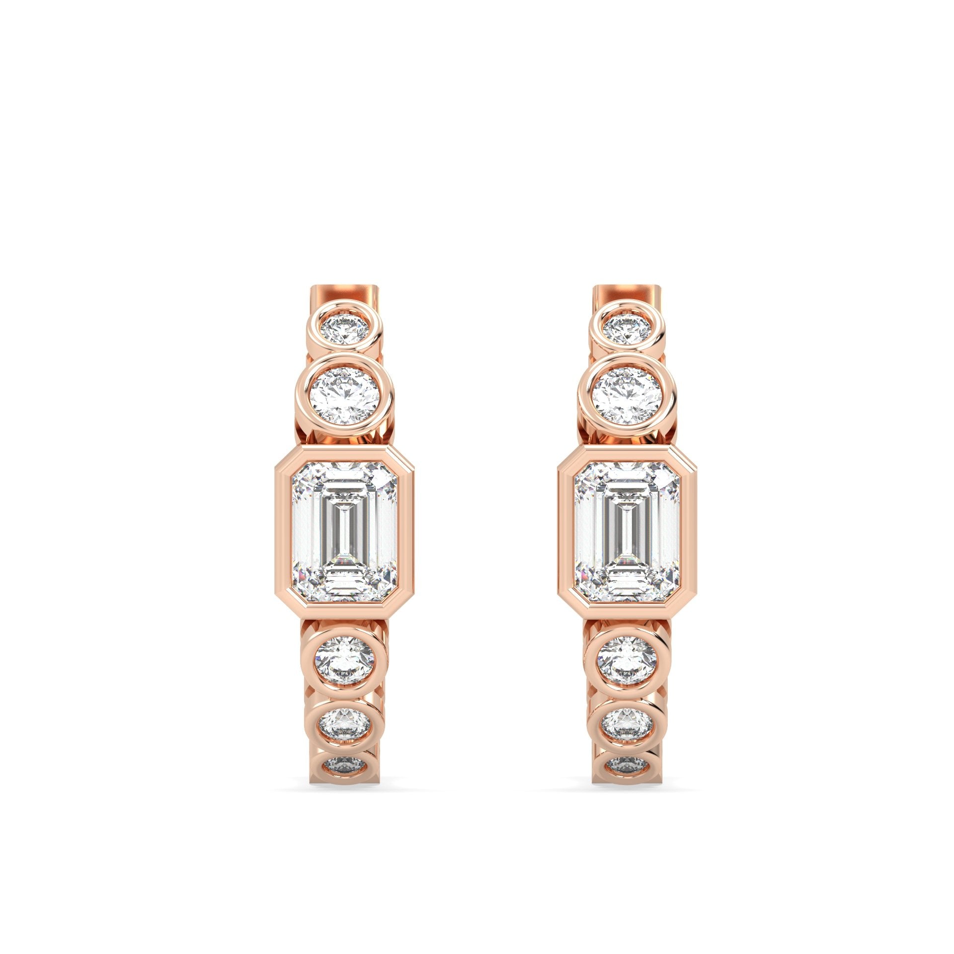 Hoop Lab Grown Diamond Earrings – Dual Hoop – 925 Silver
