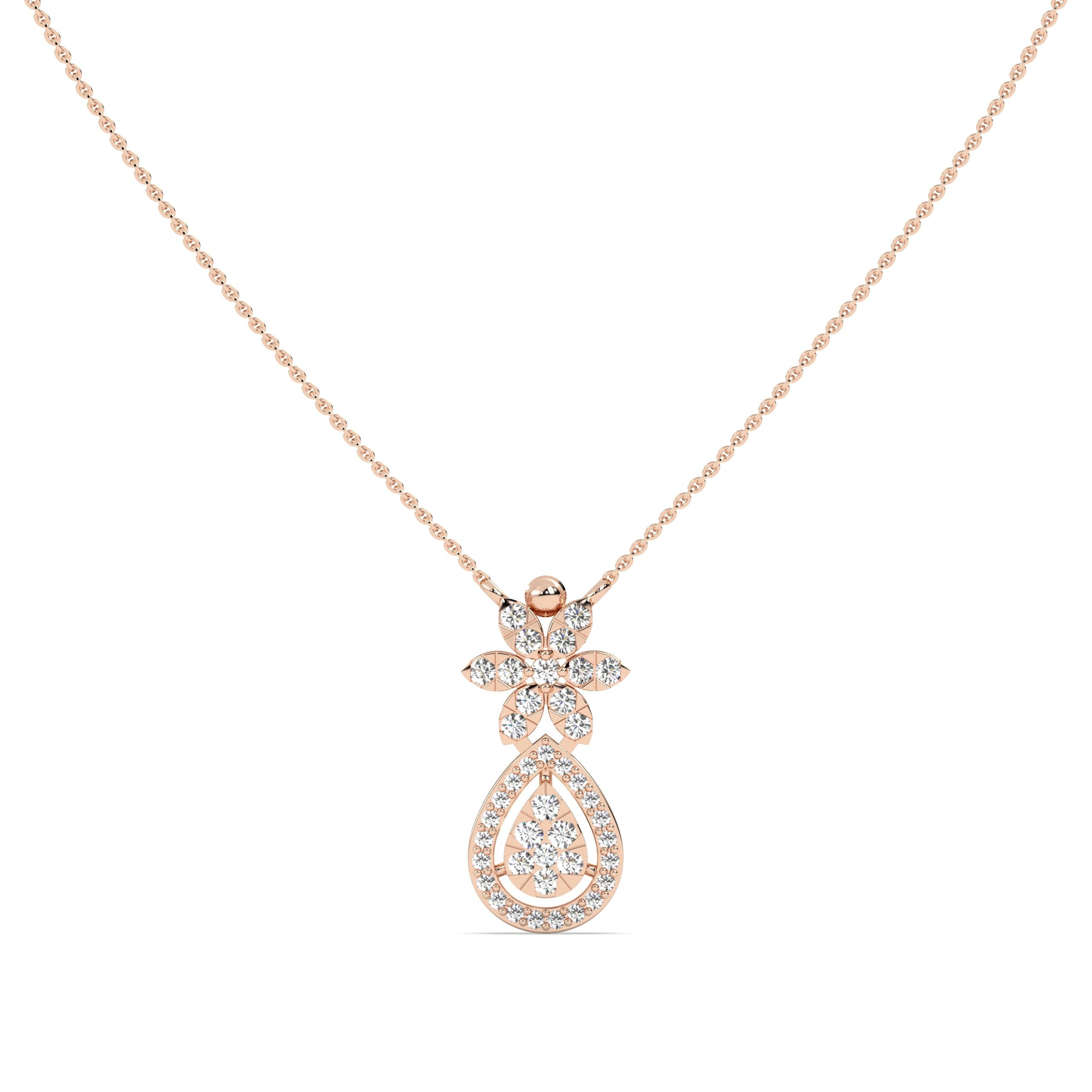 Lab Grown Diamond Necklace – Floret – 925 Silver