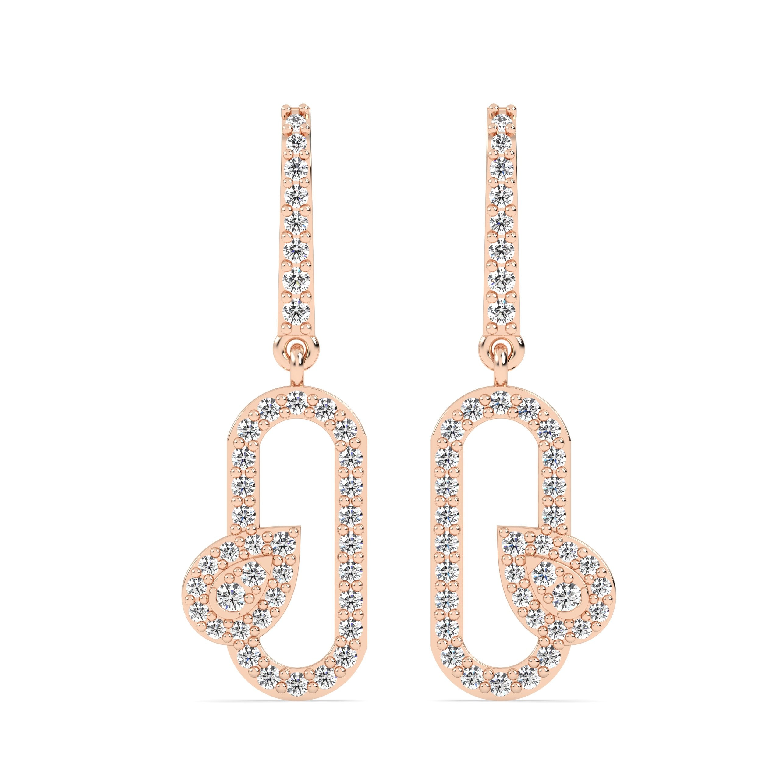 Drop Lab Grown Diamond Earrings – Cylindrical