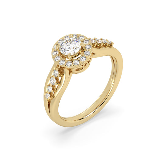 Regal Halo Ring in women gold