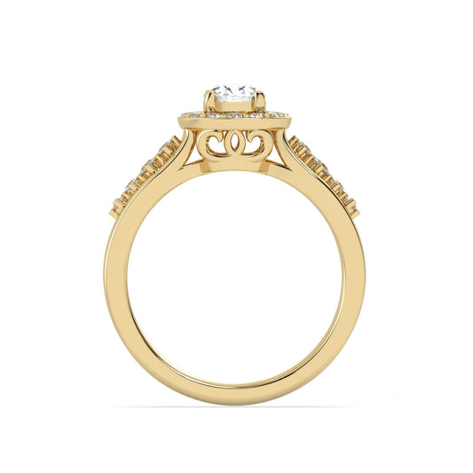 Regal Halo Ring in women gold gift