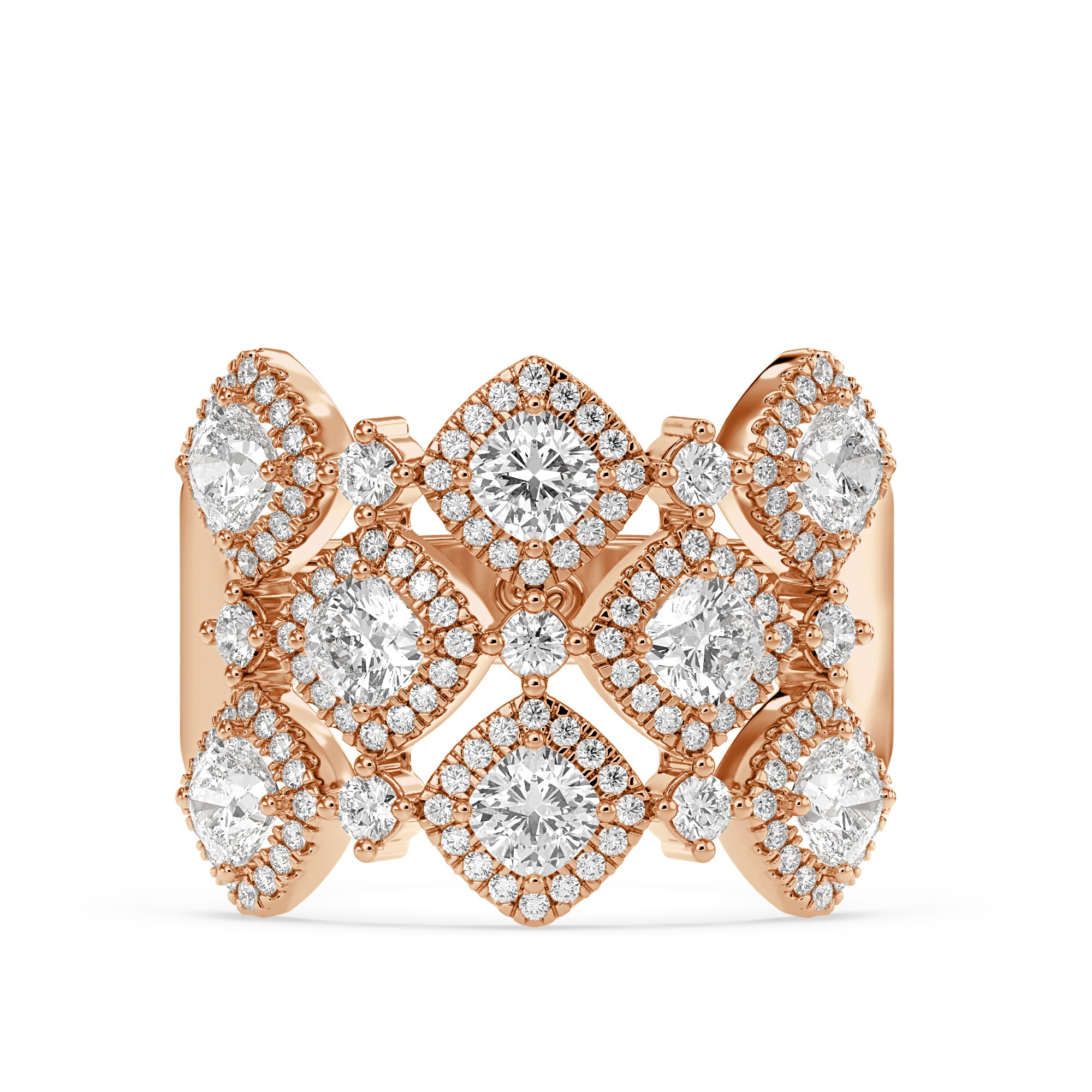 Round Cocktail Lab Grown Diamond Ring – Anka – 925 Silver