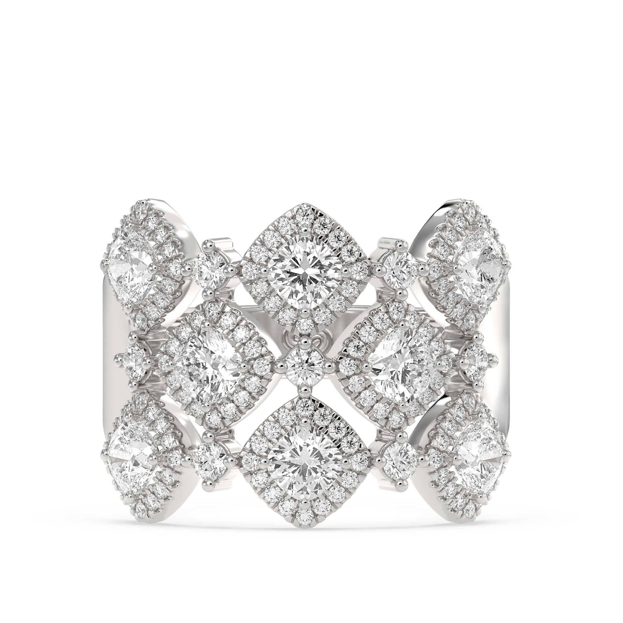 Round Cocktail Lab Grown Diamond Ring – Anka – 925 Silver