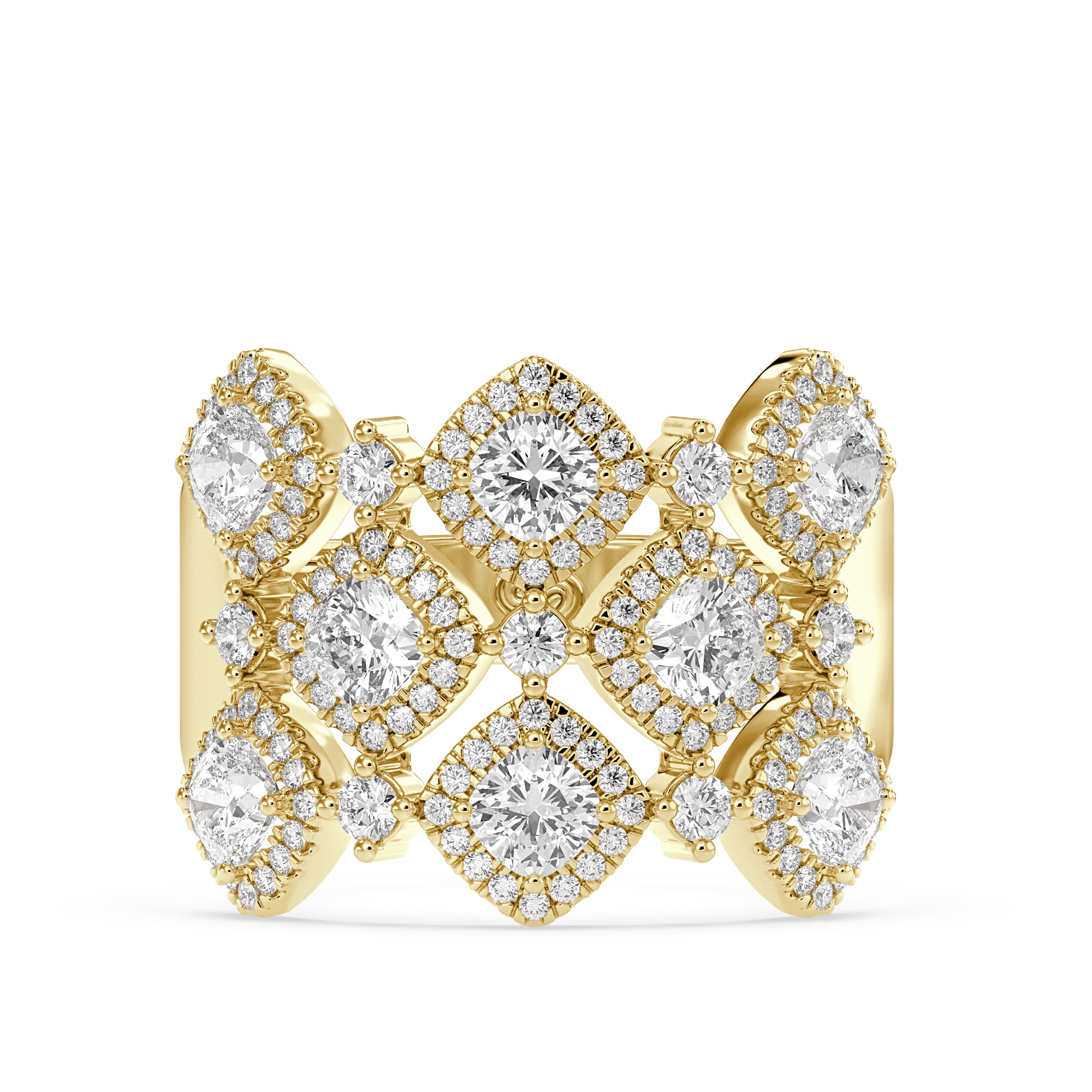 Round Cocktail Lab Grown Diamond Ring – Anka – 925 Silver