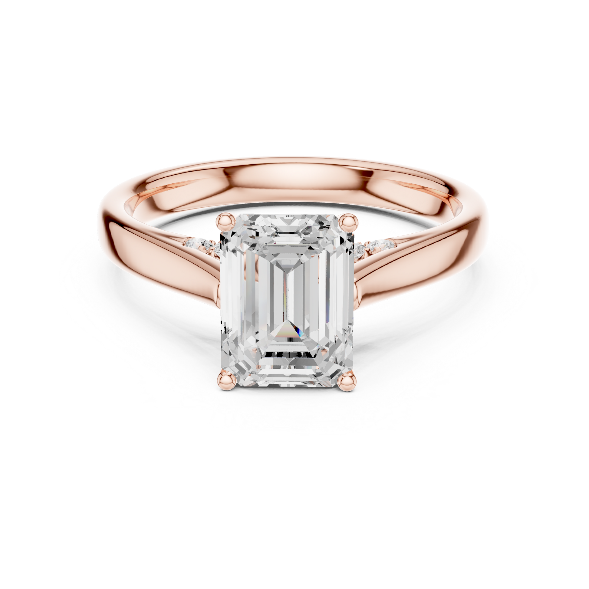 Rose Gold Emerald Ring
