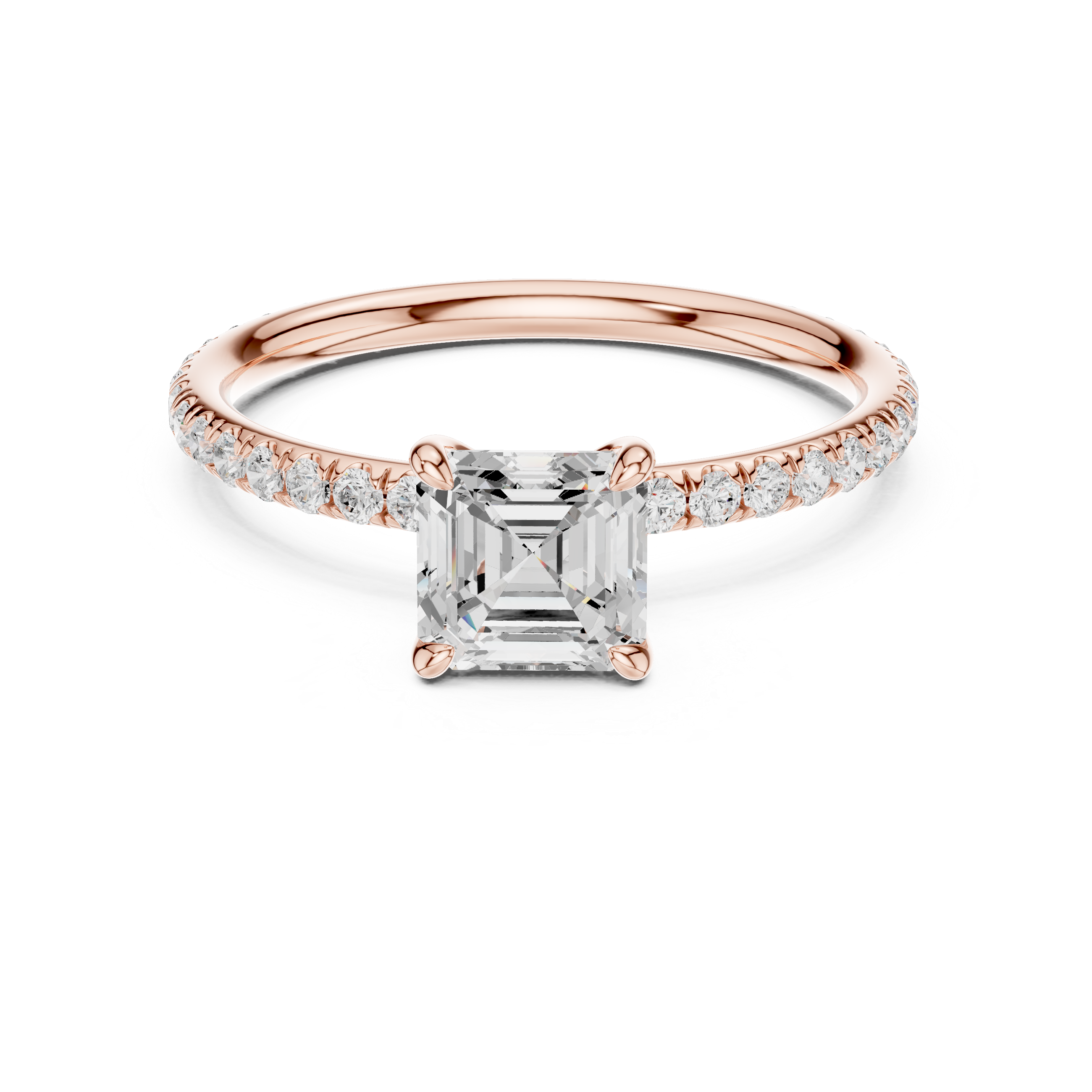 Rose gold asscher cut