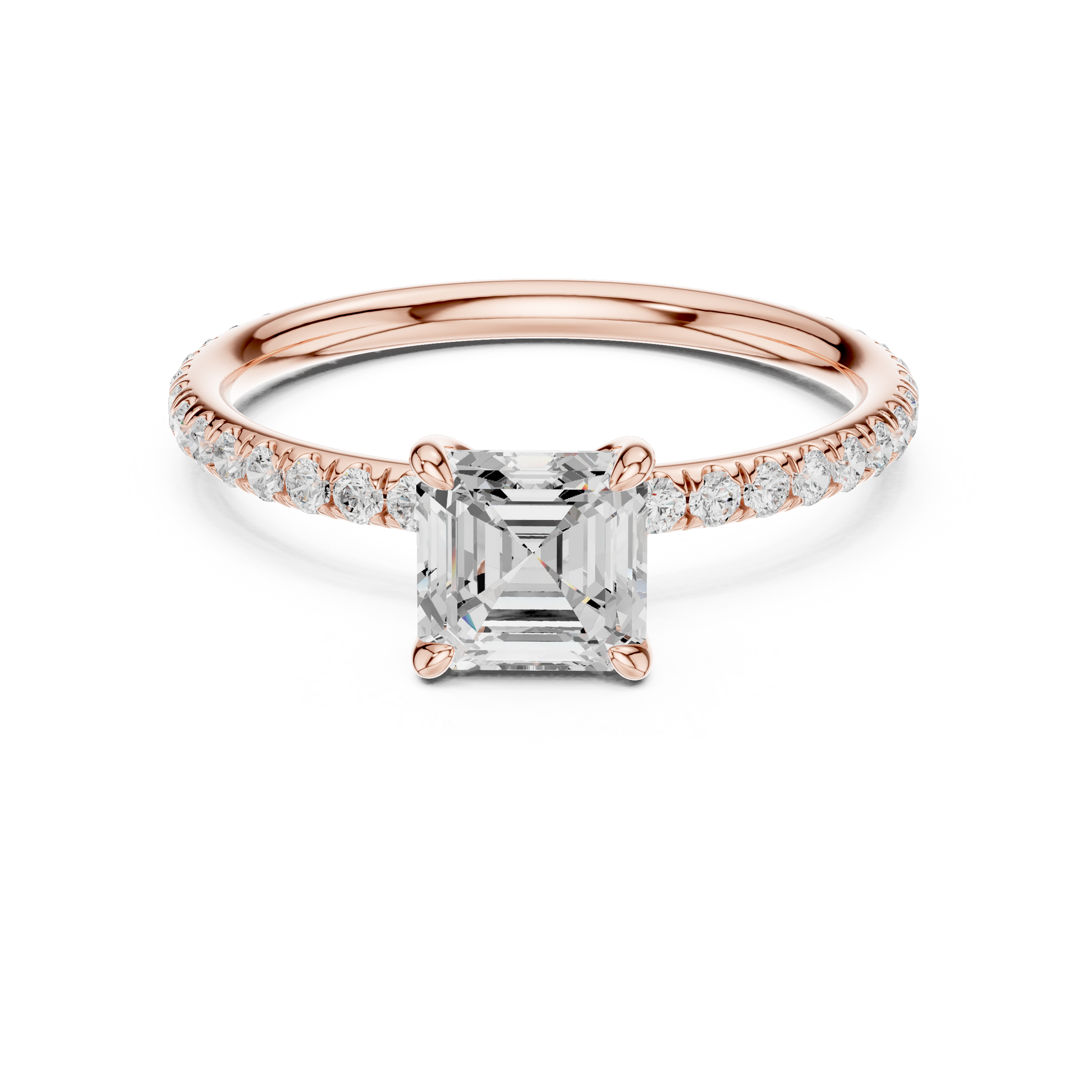 Rose gold asscher cut