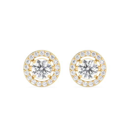 0.50 Ct Round Halo Studs