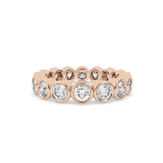 Round Bezel Full Band in rose gold 1