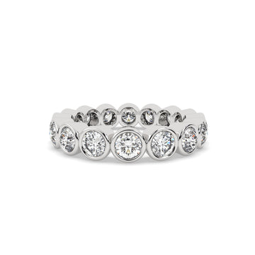 shop Round Bezel Full ring in white gold 2 carat
