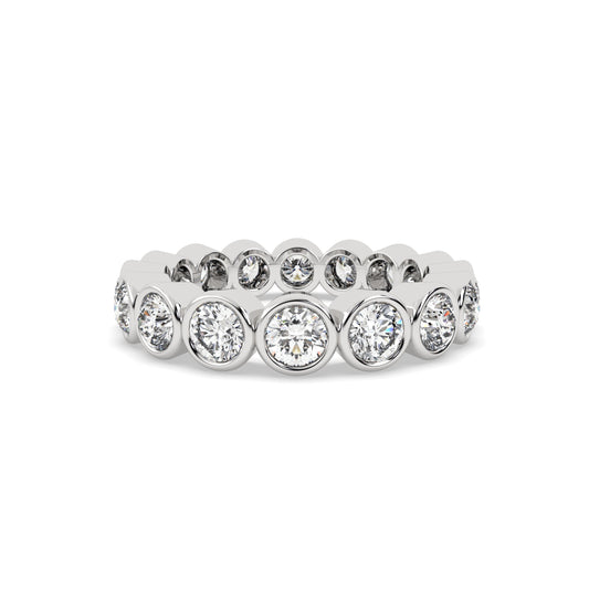 shop Round Bezel Full ring in white gold 2 carat