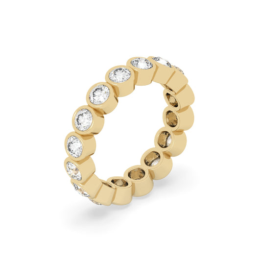 shop Round Bezel Full ring in yellow gold under 1 lac
