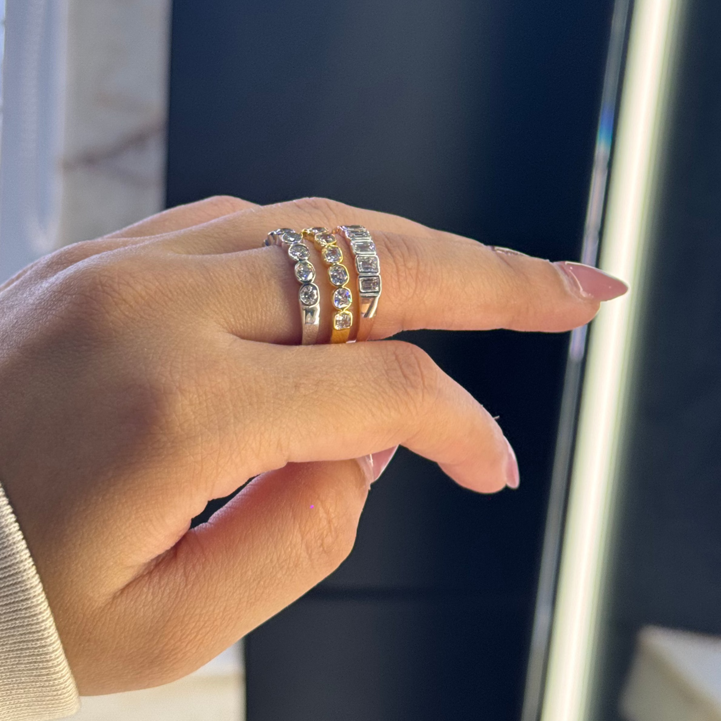 minimal diamond ring in gold