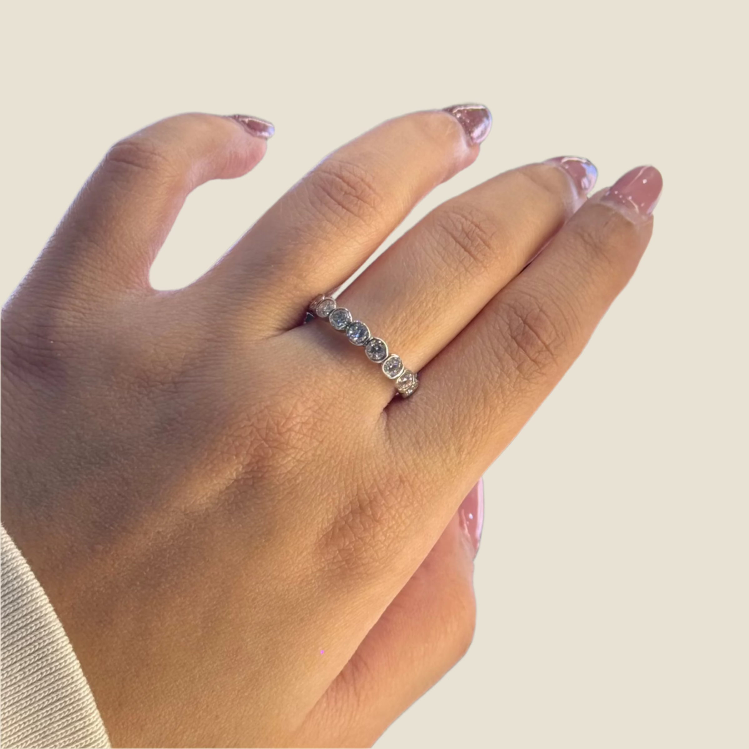 everyday wear womens 1carat white gold bezel band ring 
