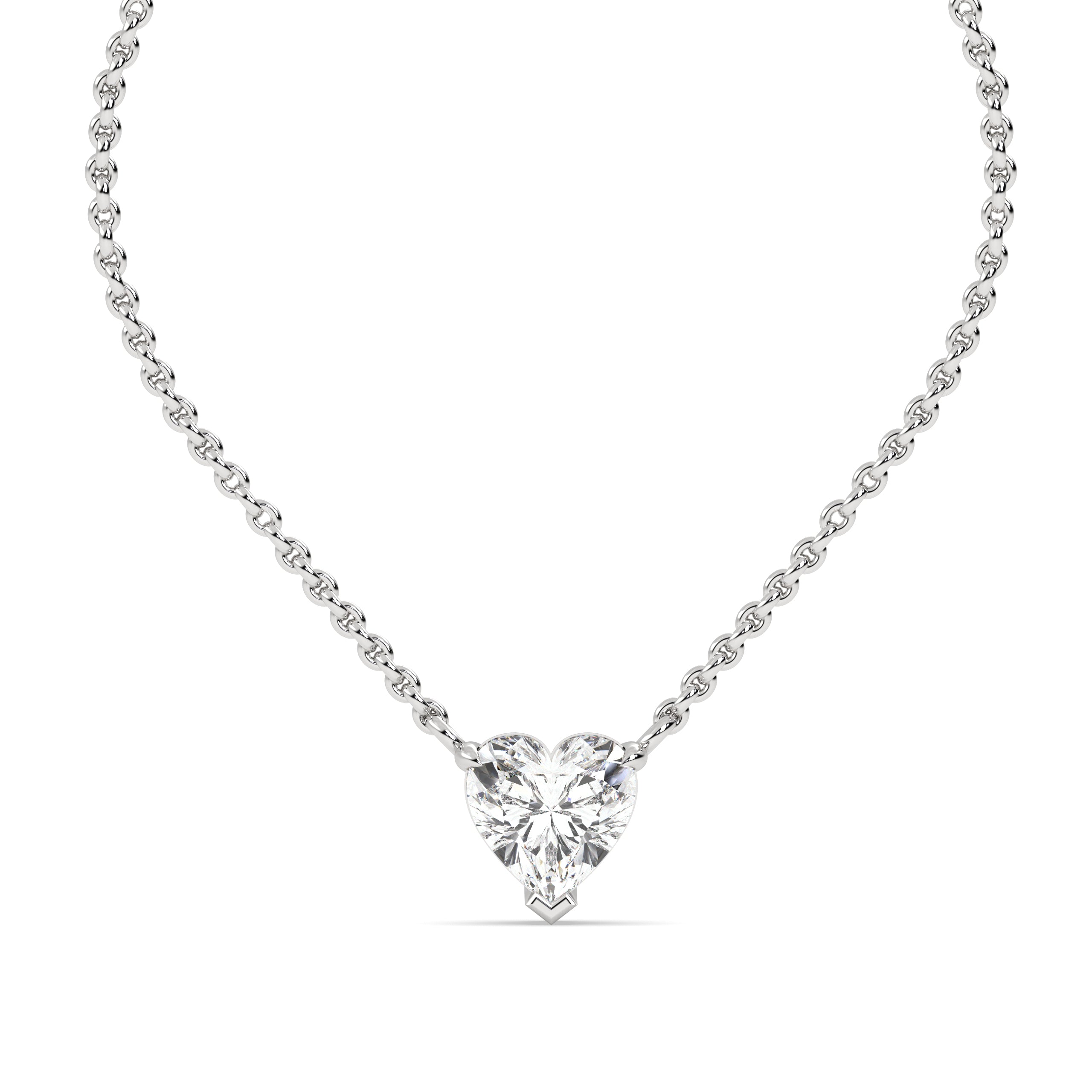 1.75 Ct Heart Solitaire Lab Grown Diamond Necklace
