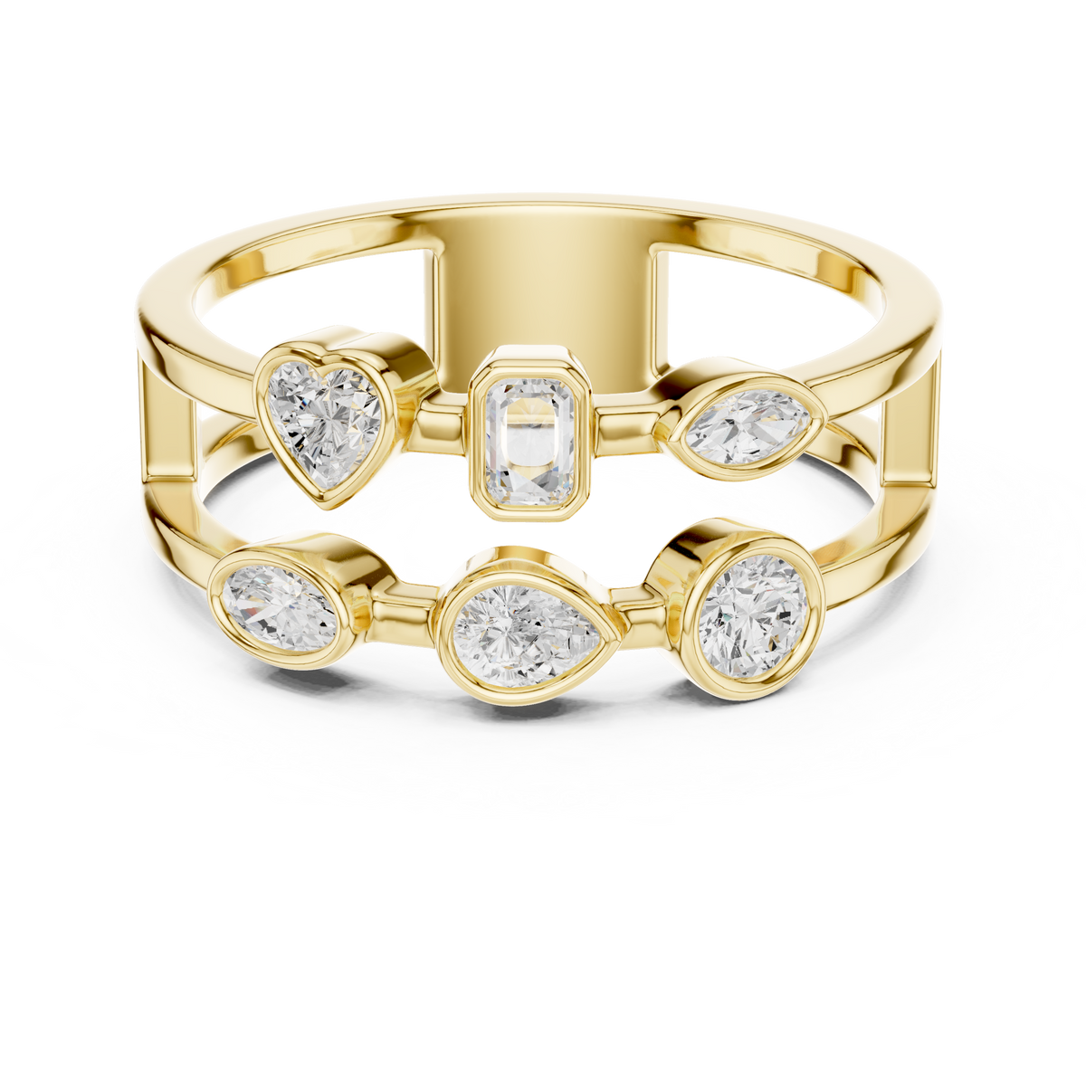 Bezel Stackable Lab Grown Diamond 925 Silver Ring