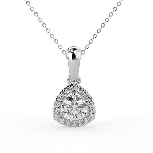 Everly Halo Pendant White Gold