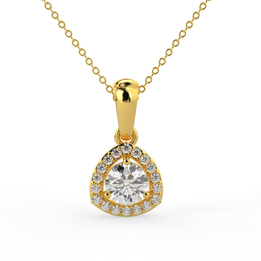 Everly Halo Pendant Yellow Gold