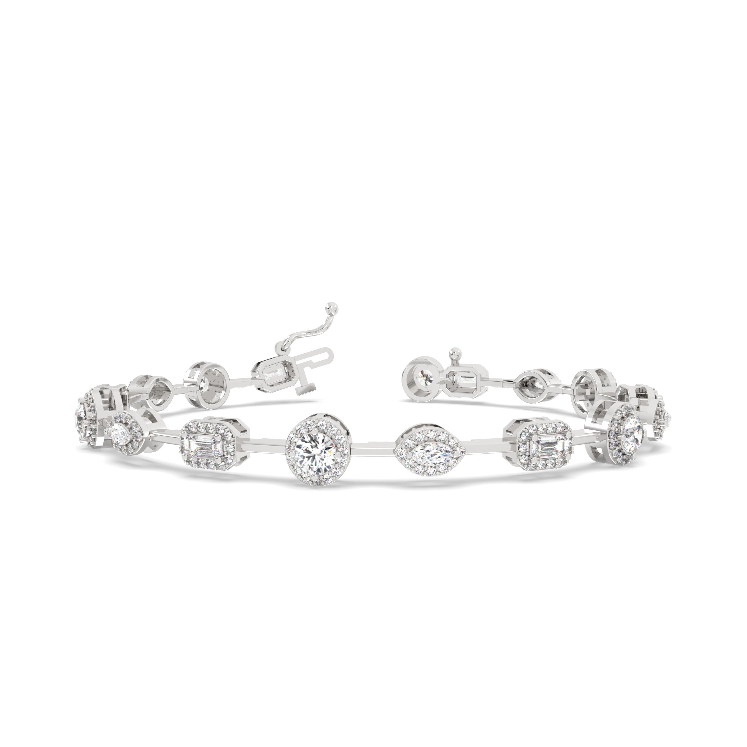 0.25 Ct Round Halo Lab Grown Diamond Bracelet – Multi Shaped Elegant