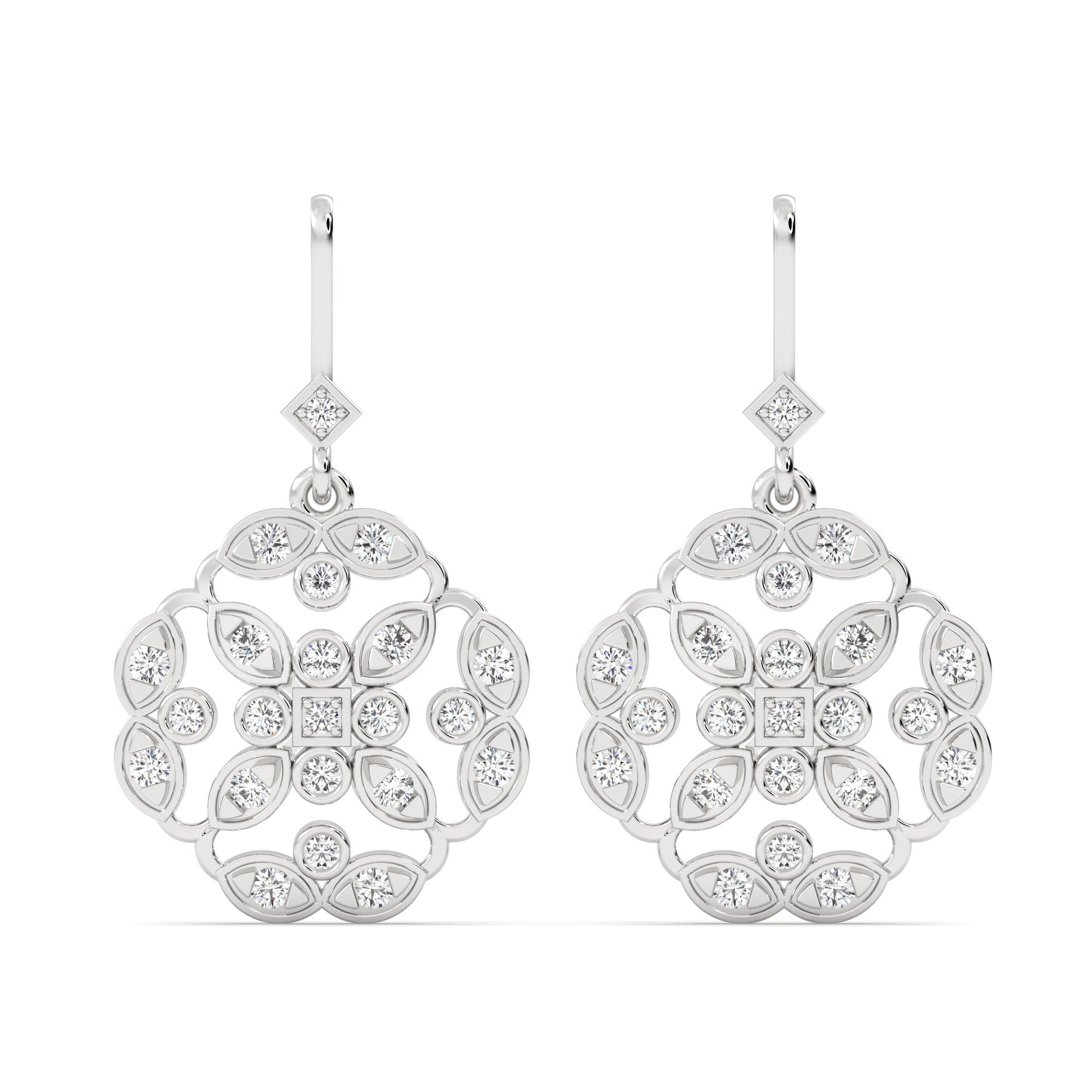 Drop Lab Grown Diamond Earrings – Elemental – 925 Silver