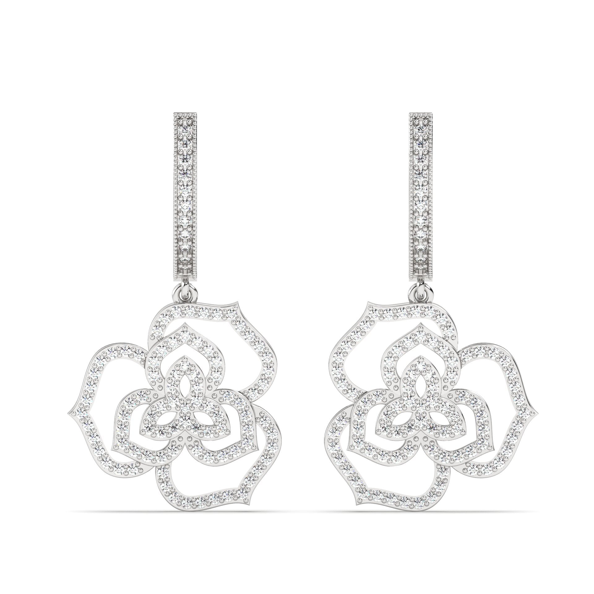 Drop Lab Grown Diamond Earrings – Rosey – 925 Silver