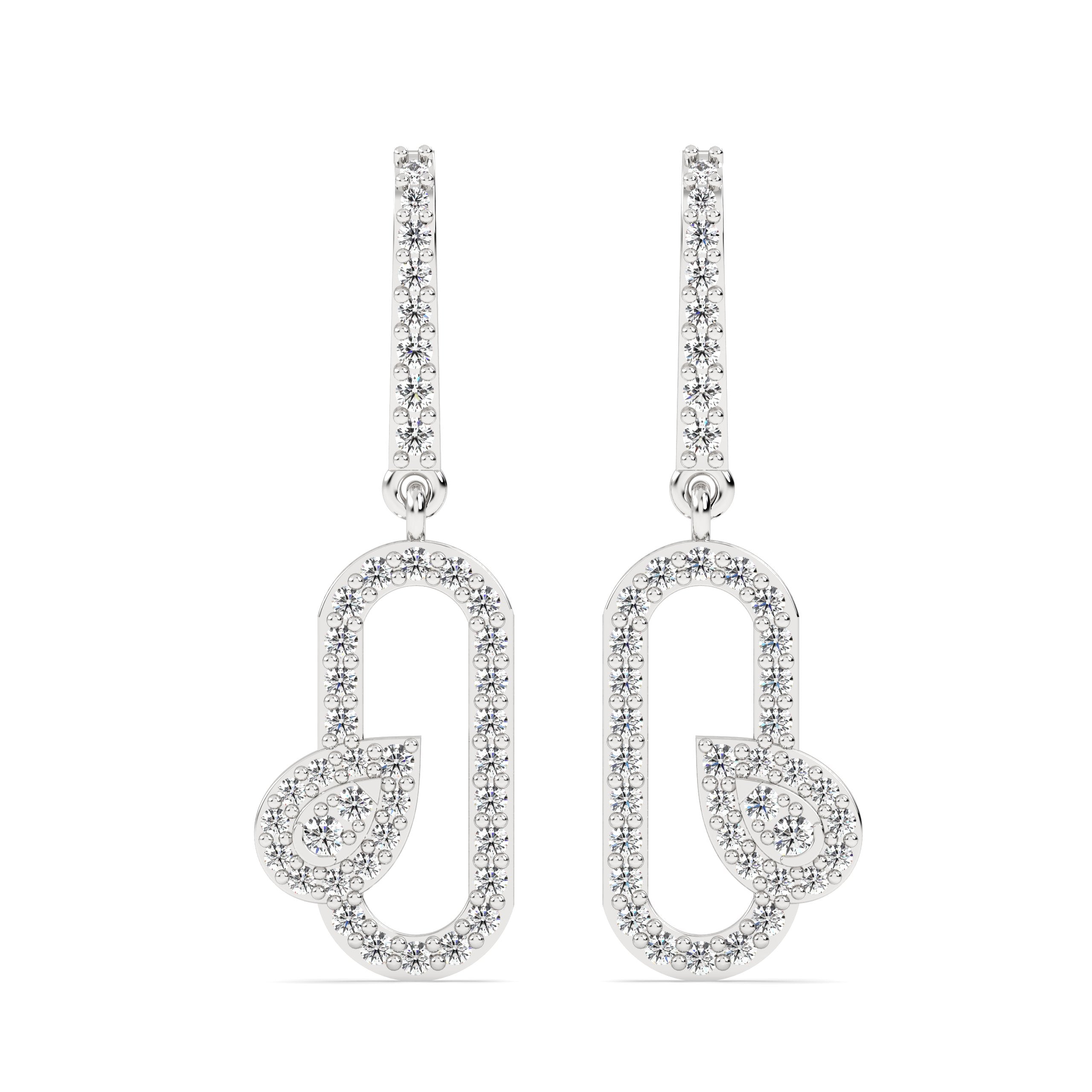 Drop Lab Grown Diamond Earrings – Cylindrical