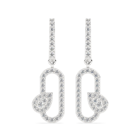 Drop Lab Grown Diamond Earrings – Cylindrical – 925 Silver