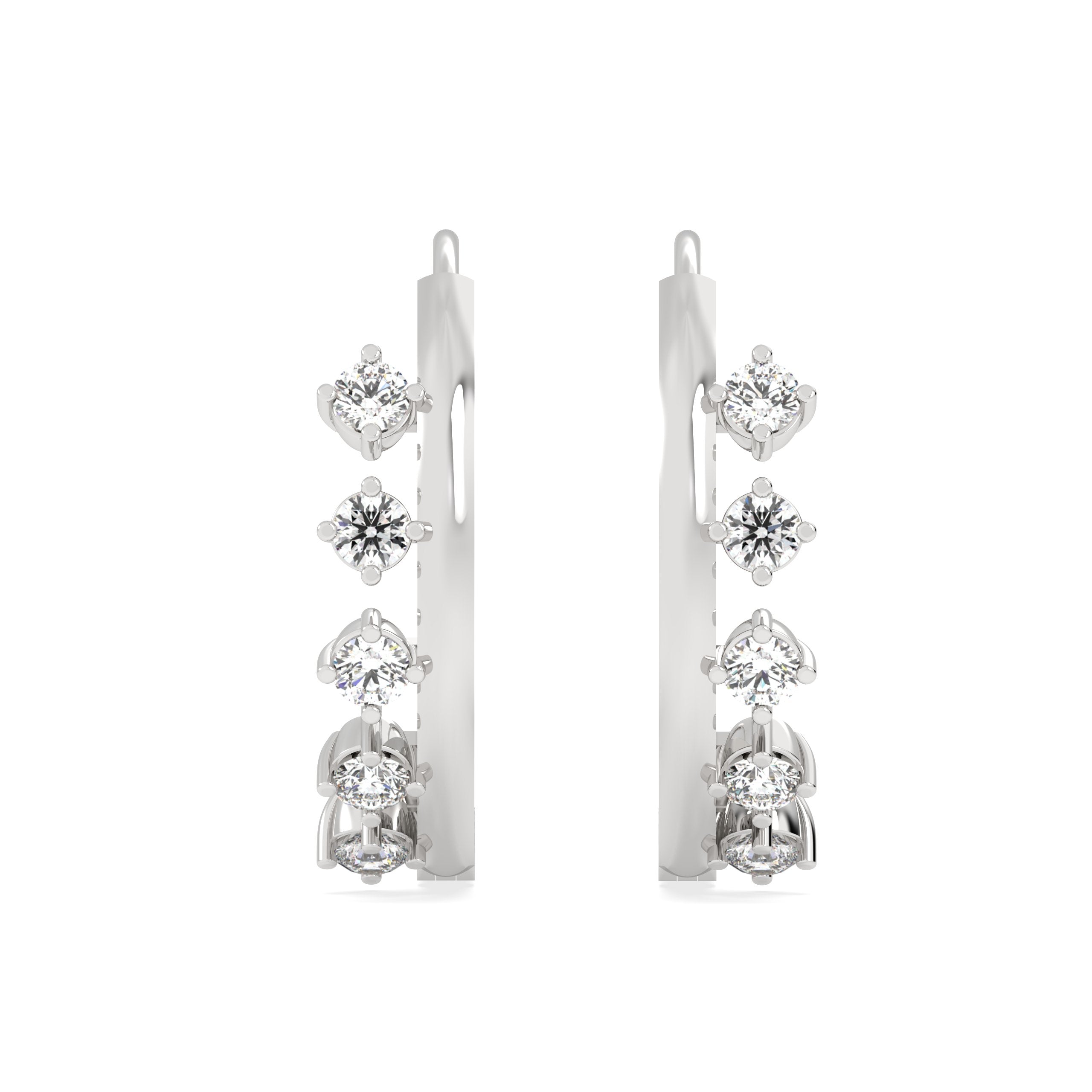 Hoop Lab Grown Diamond Earrings – Coupled Ray Hoop – 925 Silver