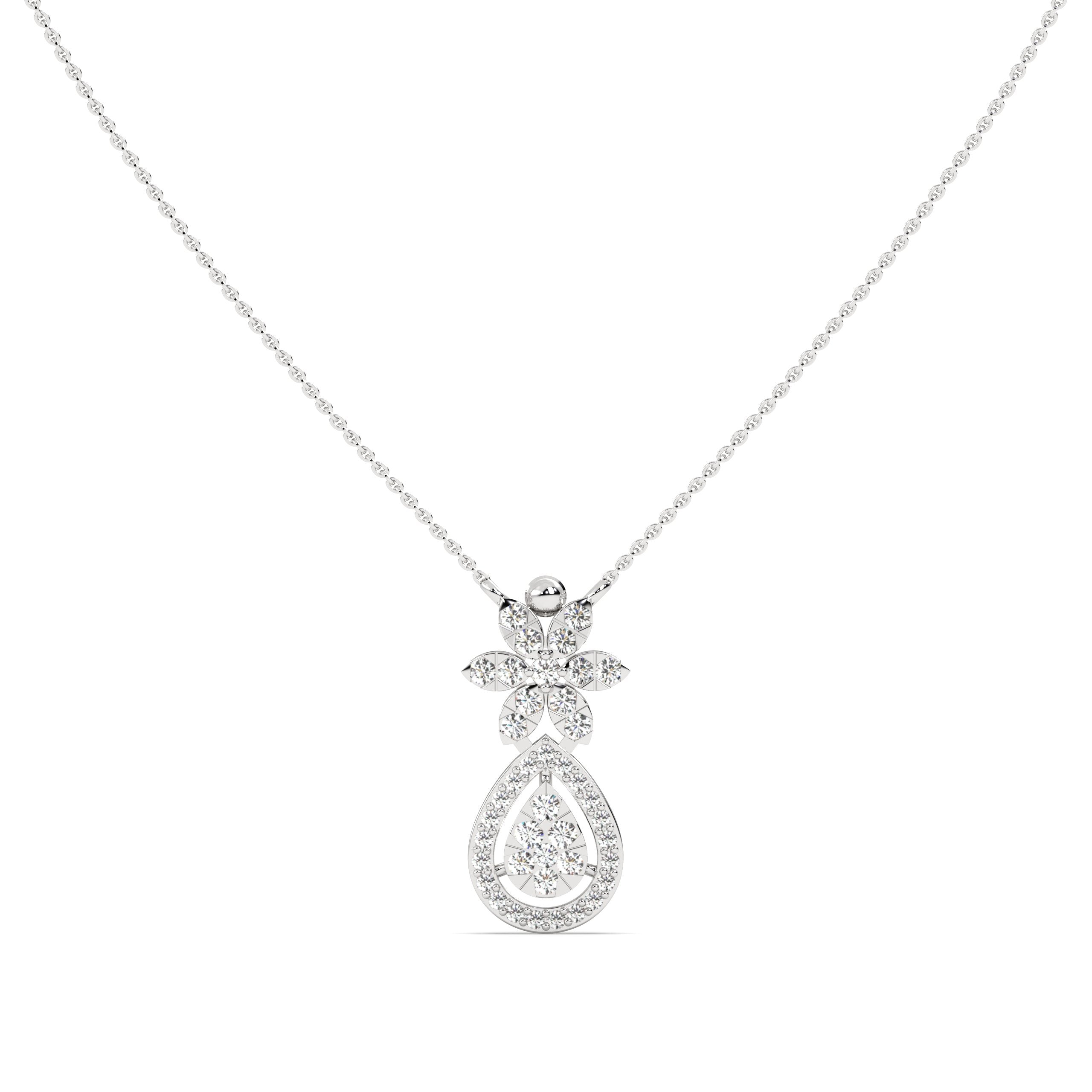 Lab Grown Diamond Necklace – Floret – 925 Silver