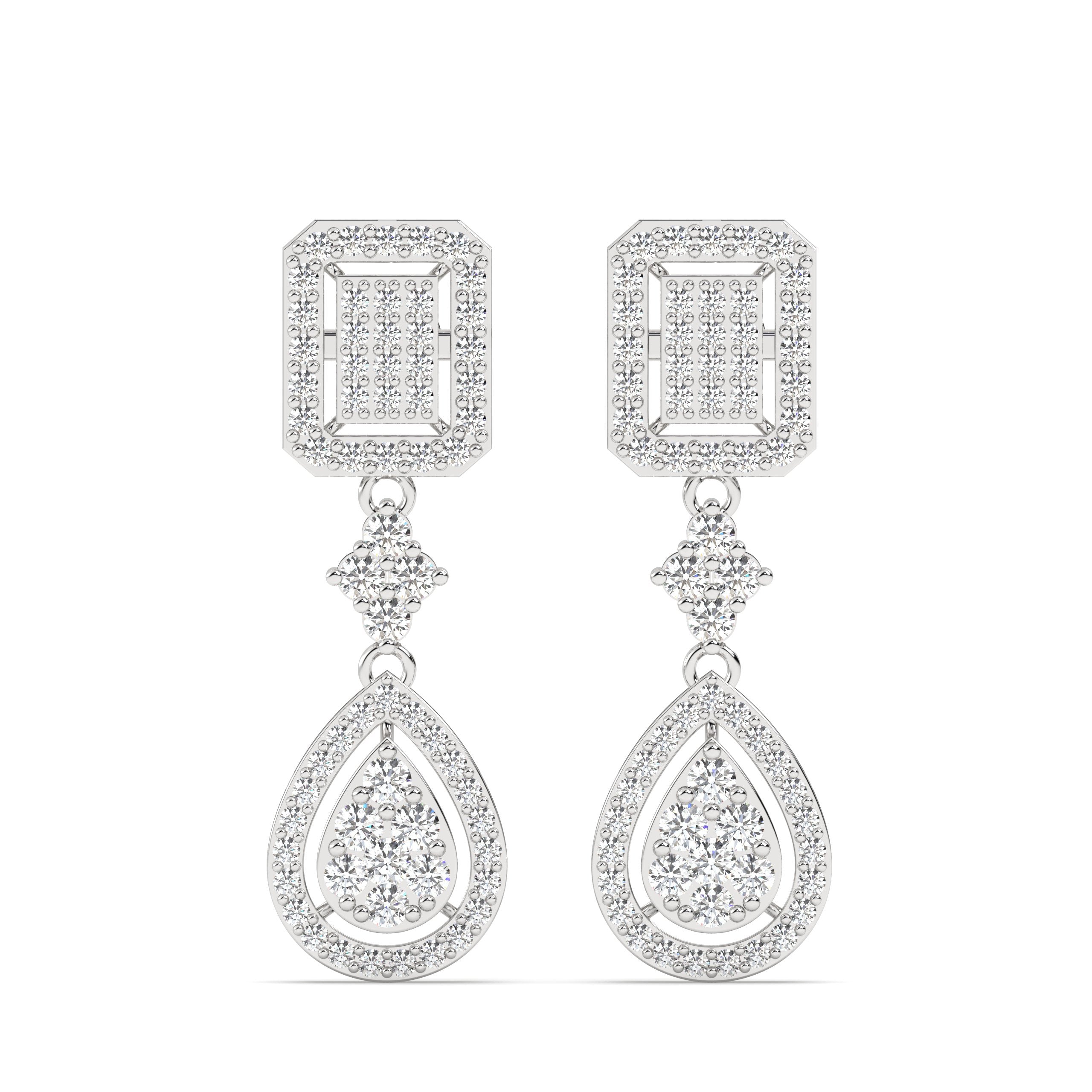 Drop Lab Grown Diamond Earrings – Dew – 925 Silver