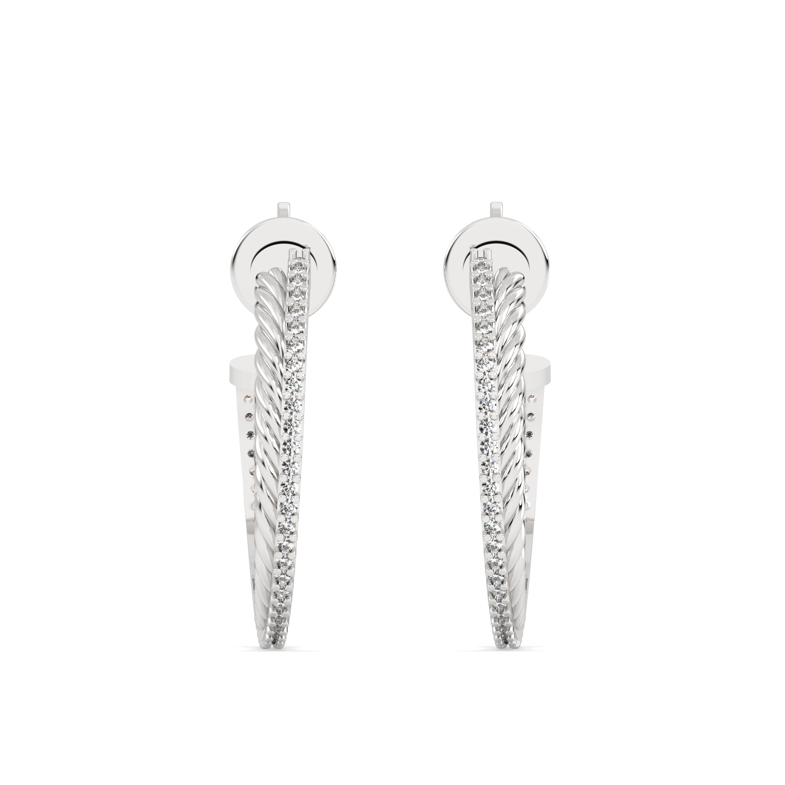 Hoop Lab Grown Diamond Earrings – Mellow Circlet Hoop – 925 Silver