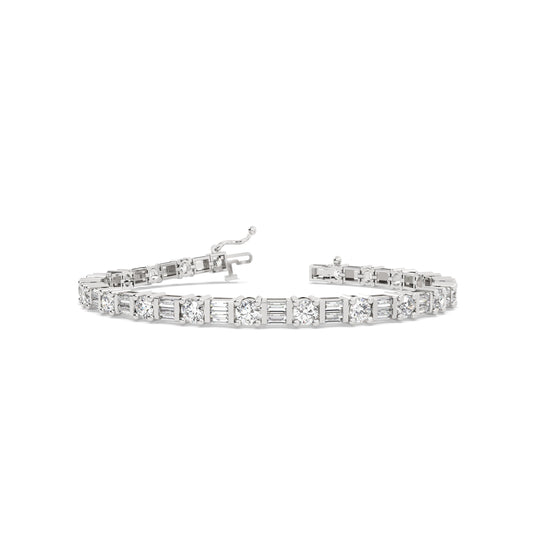 Alternating Round & Baguette Tennis Bracelet