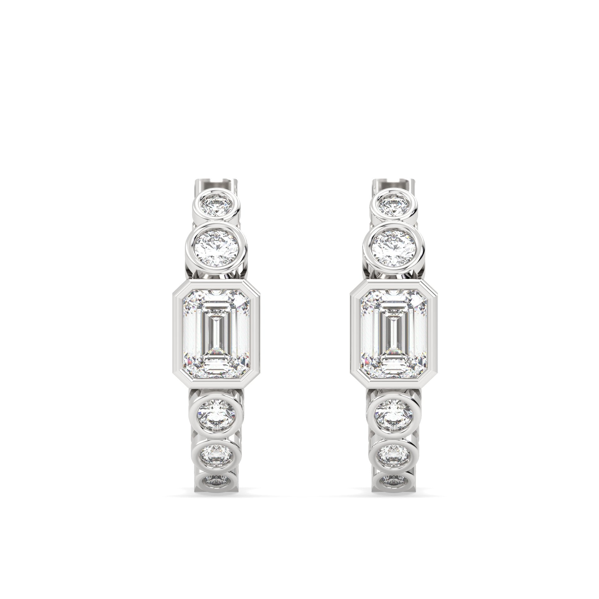 Hoop Lab Grown Diamond Earrings – Dual Hoop – 925 Silver