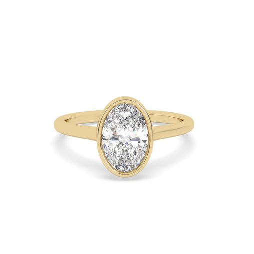 2 Ct Oval Cut Bezel Ring