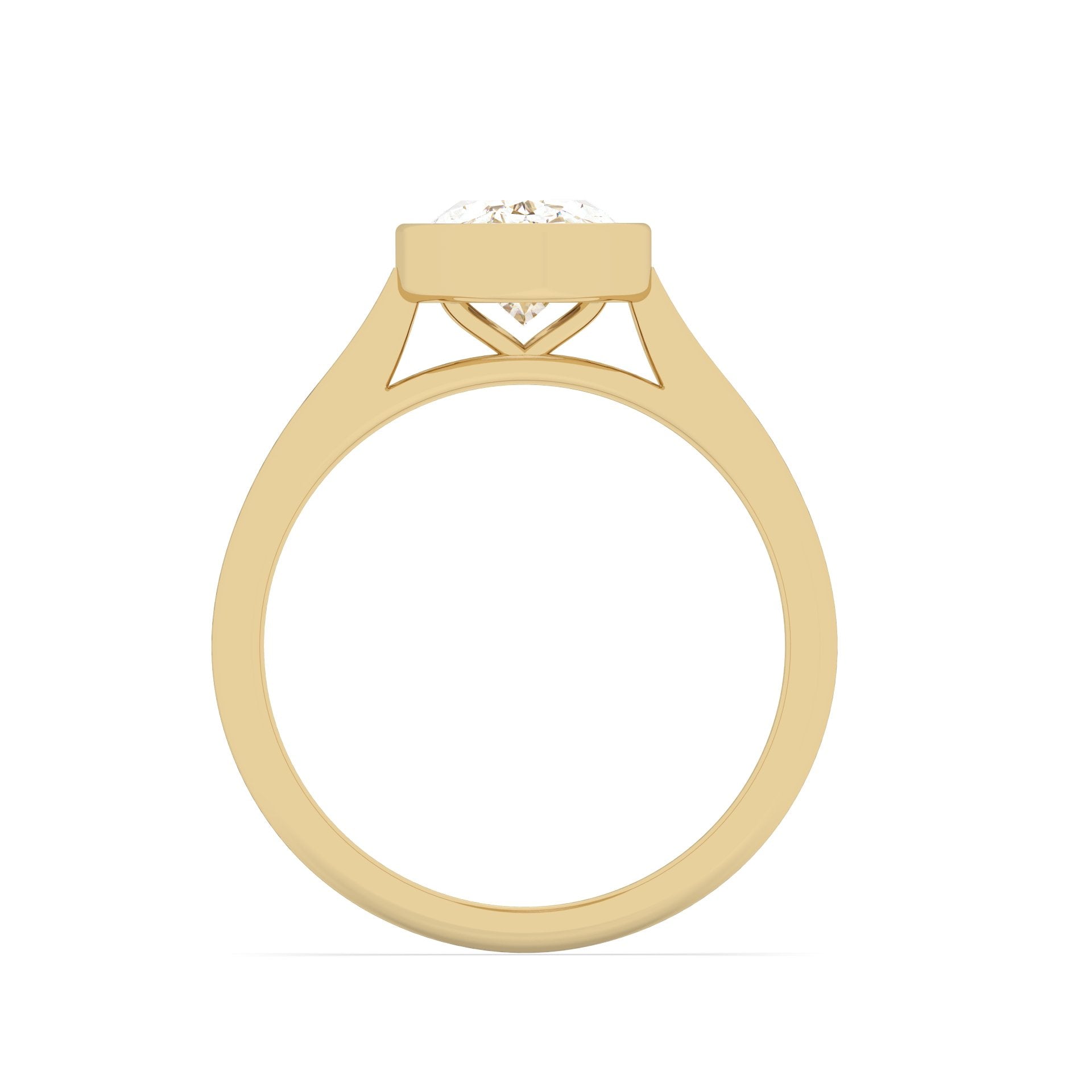 2 Ct Oval Cut Bezel Ring