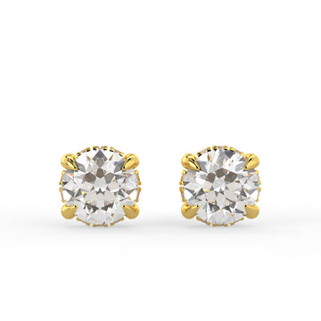 Eternal Radiance Solitaire Stud Earrings Yellow Gold
