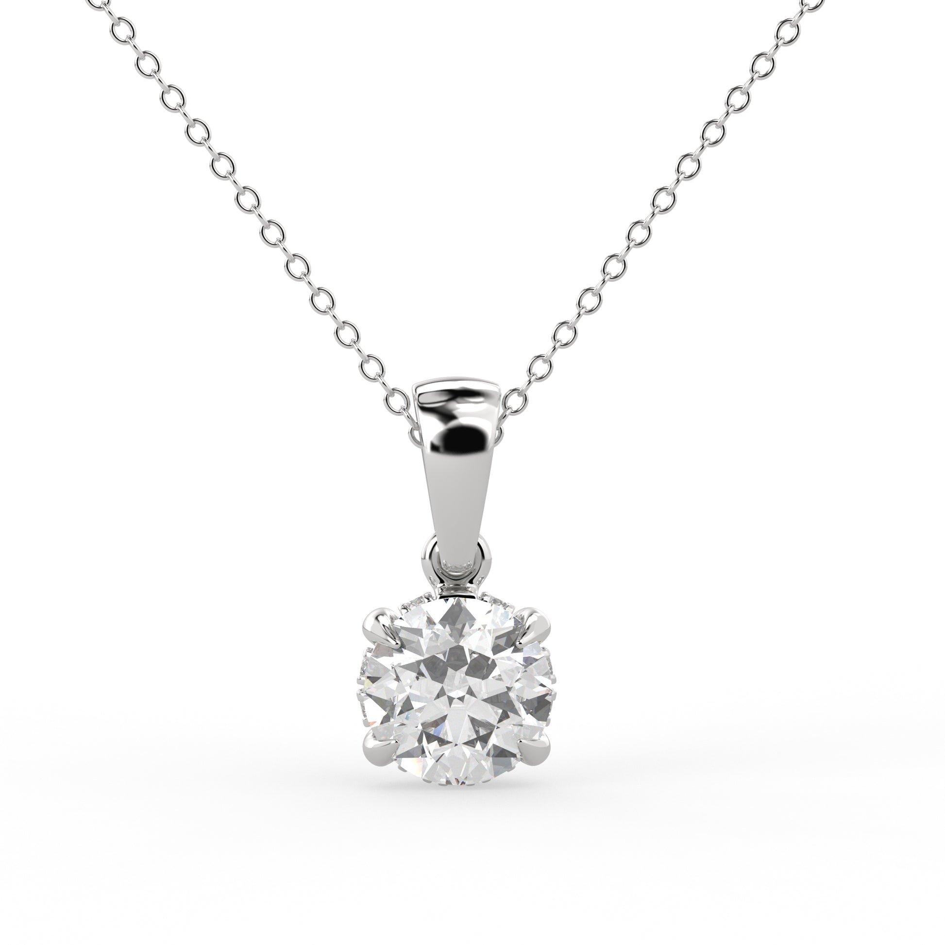 Eternal Radiance Solitaire Pendant White Gold